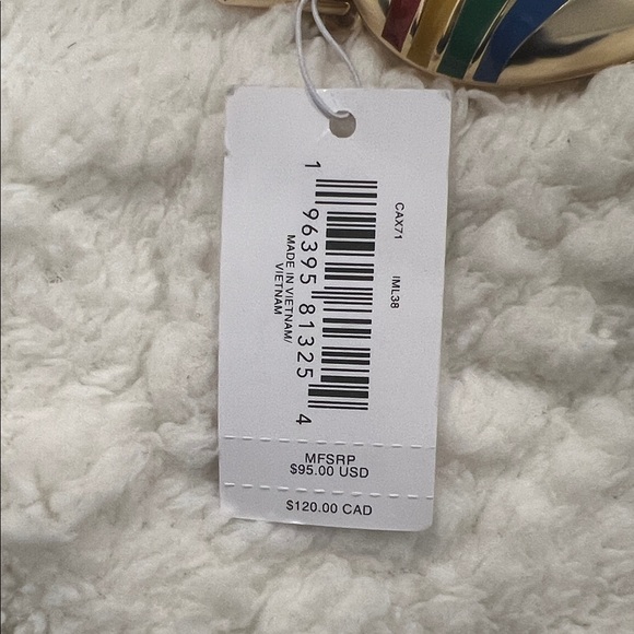 Coach Gold Heart Keychain with Multicolor Stripes *free shipping* - Picture 4 of 4